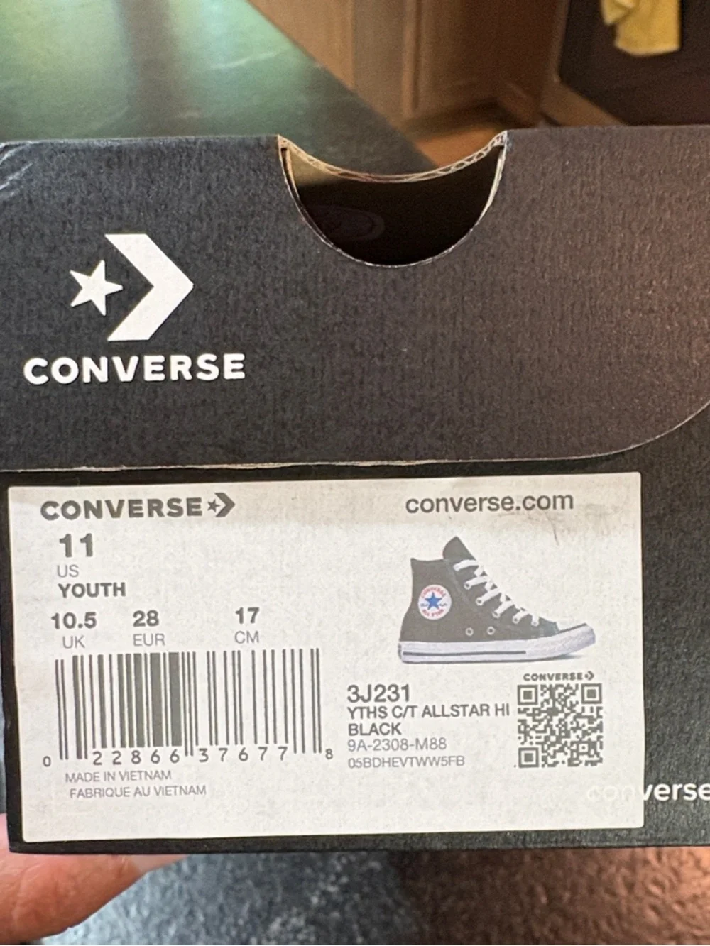 Converse Kids Black & White High Top Sneakers